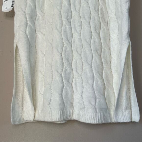 1. State Cable Knit Ivory Mock Neck Midi Long Sleeve Knit Sweater Dress - L - Picture 8 of 16